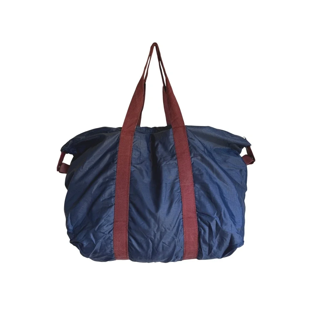 Pierre Cardin Vintage Navy Blue Ripstop Nylon Duffel Bag Weekender Travel Bag